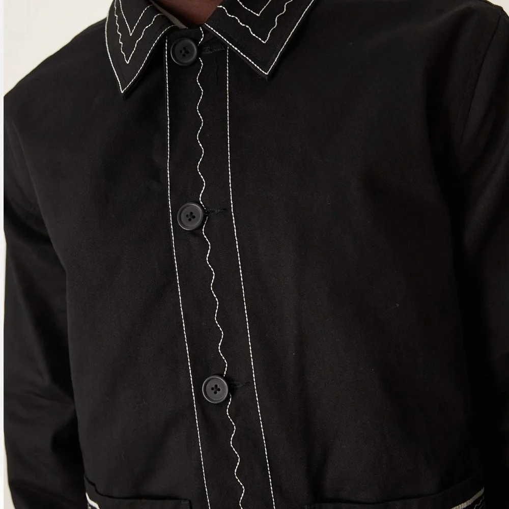 ASOS Design Black Embroidered Jacket - Picture 2 of 3